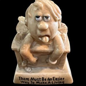 Vintage R & W Figurine Man At Work “there Must Be An Easier Way To Make A Living